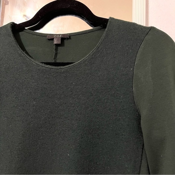 COS Wool Blend Contrast Dark Green A-line Swing Dress Size S - Picture 6 of 12